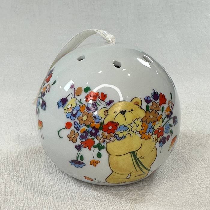 Vintage Teddy Bear Pomander Potpourri Diffuser Floral China Ornament