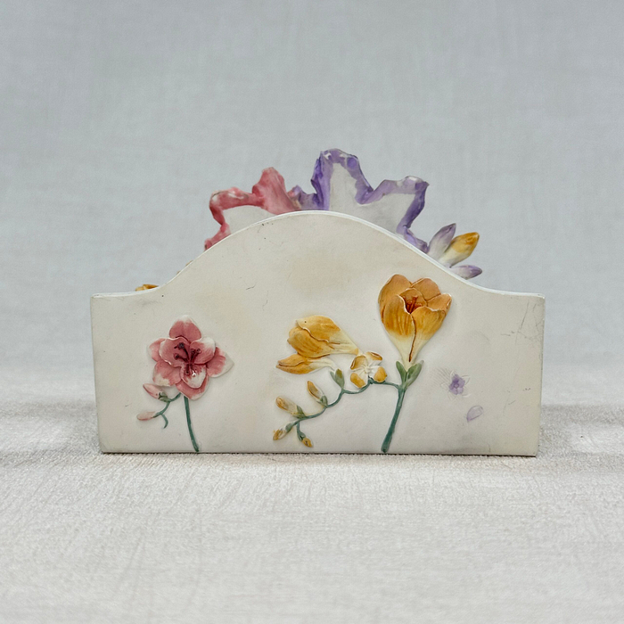 Vintage Shudehill Giftware Ceramic Coaster Holder 3D Floral Design