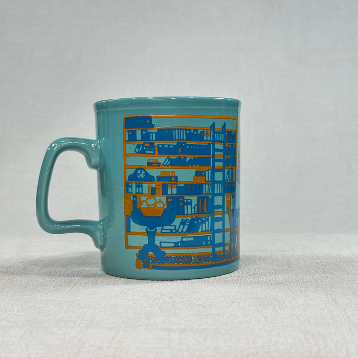 Vintage Staffordshire Potteries Fireplace Mug Teal Blue Orange