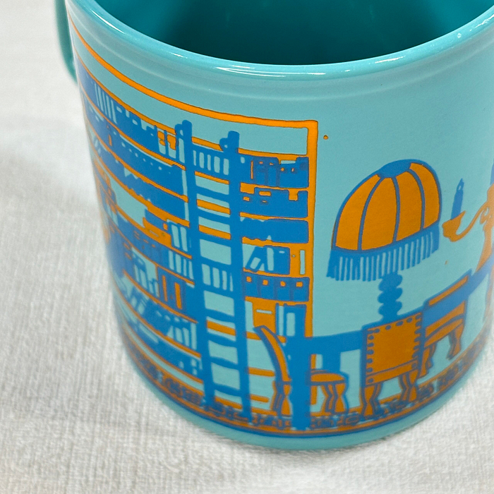 Vintage Staffordshire Potteries Fireplace Mug Teal Blue Orange