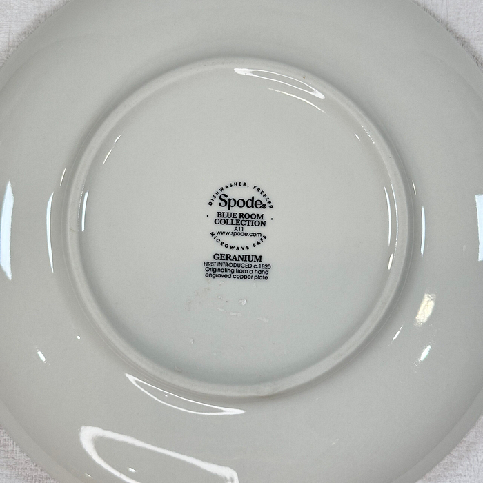 Spode Blue Geranium Salad Plate Blue Room Collection 8"