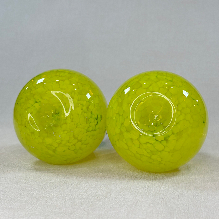 Pair Kosta Boda Gunnel Sahlin Glass Pears Paperweights Sculptures Swedish