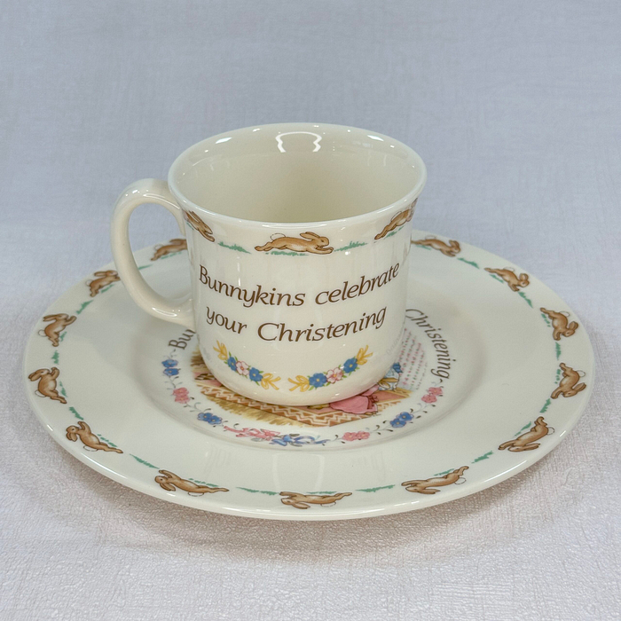 Royal Doulton Bunnykins Christening Mug & Plate Set 1993/1936