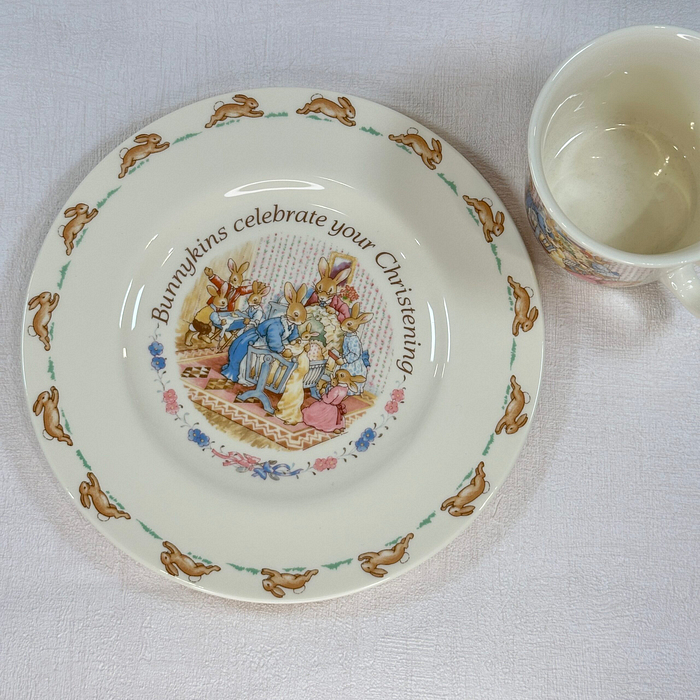 Royal Doulton Bunnykins Christening Mug & Plate Set 1993/1936