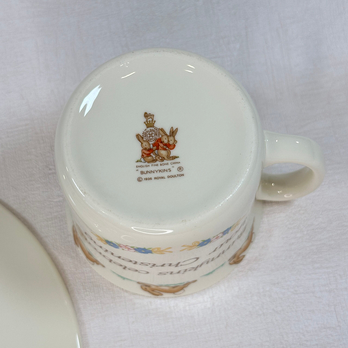 Royal Doulton Bunnykins Christening Mug & Plate Set 1993/1936