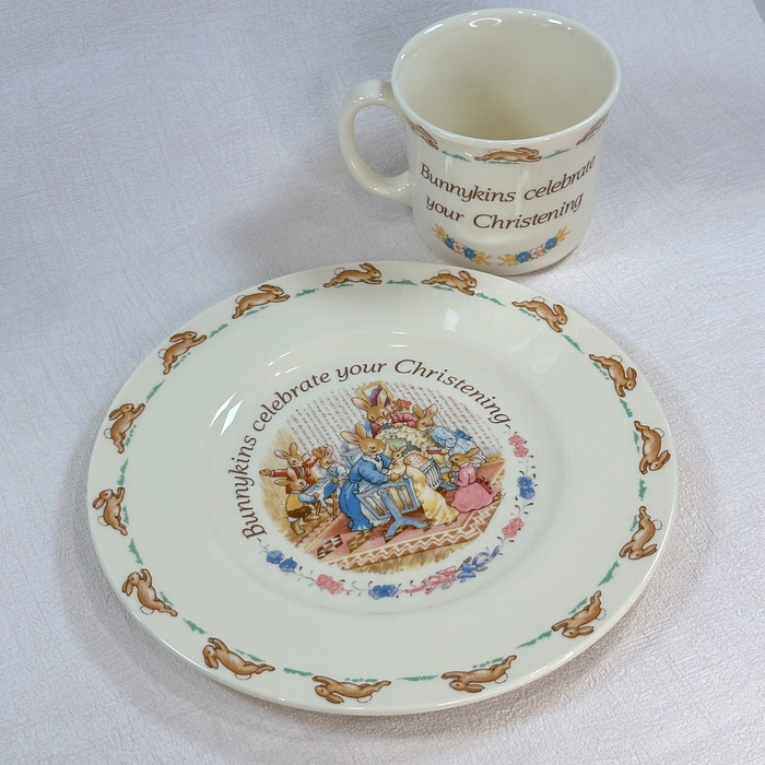 Royal Doulton Bunnykins Christening Mug & Plate Set 1993/1936