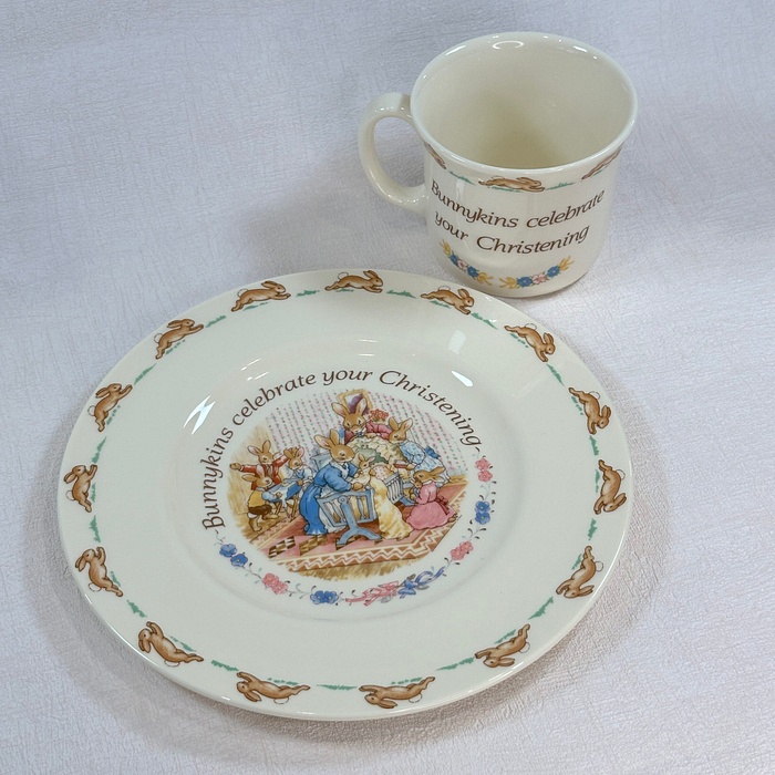 Royal Doulton Bunnykins Christening Mug & Plate Set 1993/1936