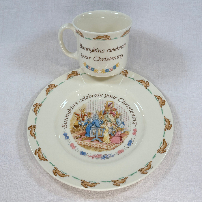 Royal Doulton Bunnykins Christening Mug & Plate Set 1993/1936