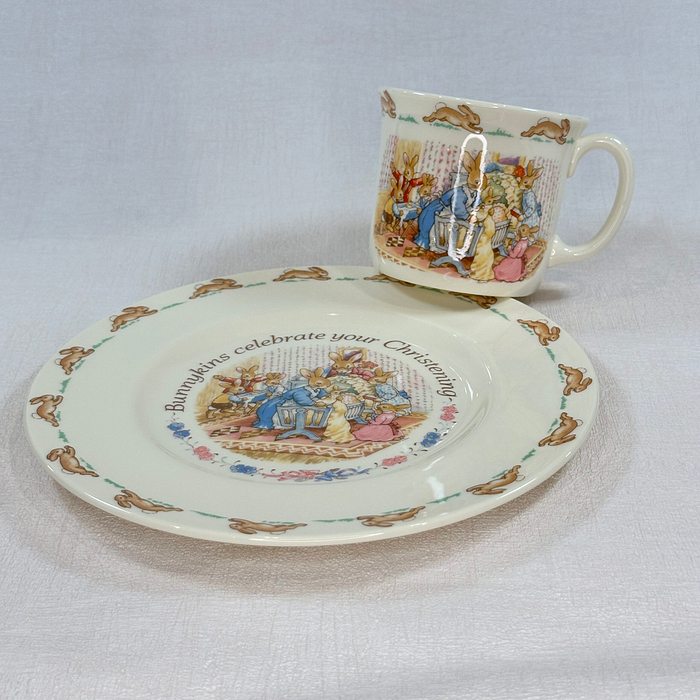 Royal Doulton Bunnykins Christening Mug & Plate Set 1993/1936