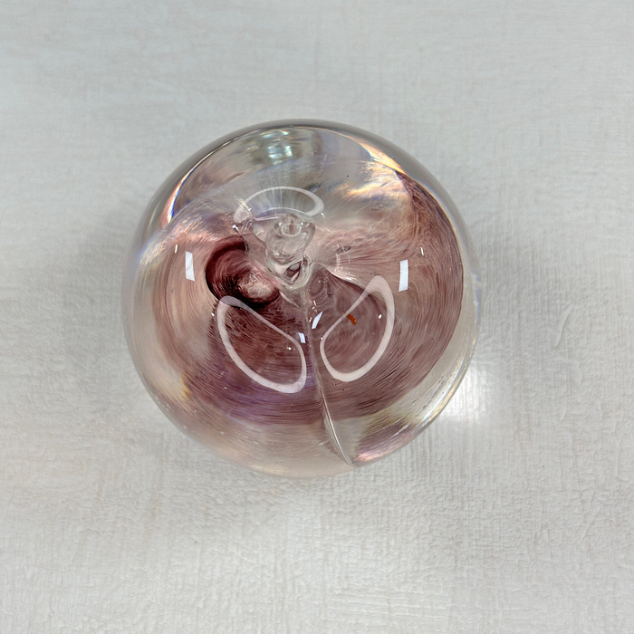 Vintage Selkirk Glass Apple Paperweight Purple Swirl Scotland 1991