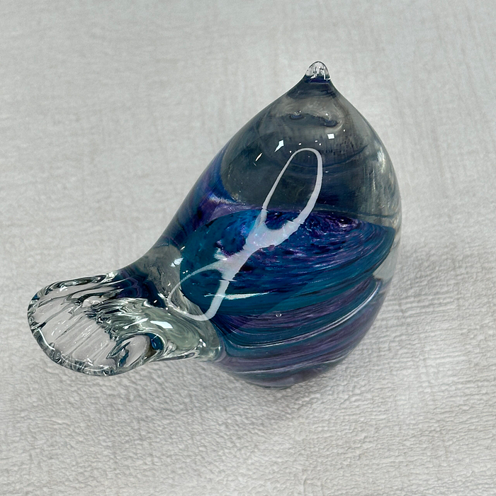 Vintage Alum Bay Glass Bird Paperweight Ornament Isle of Wight 1990s