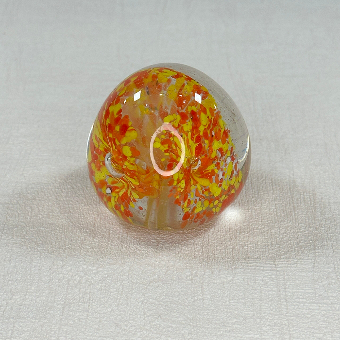 Vintage Murano Glass Paperweight Floral Design 1960s Mid-Century