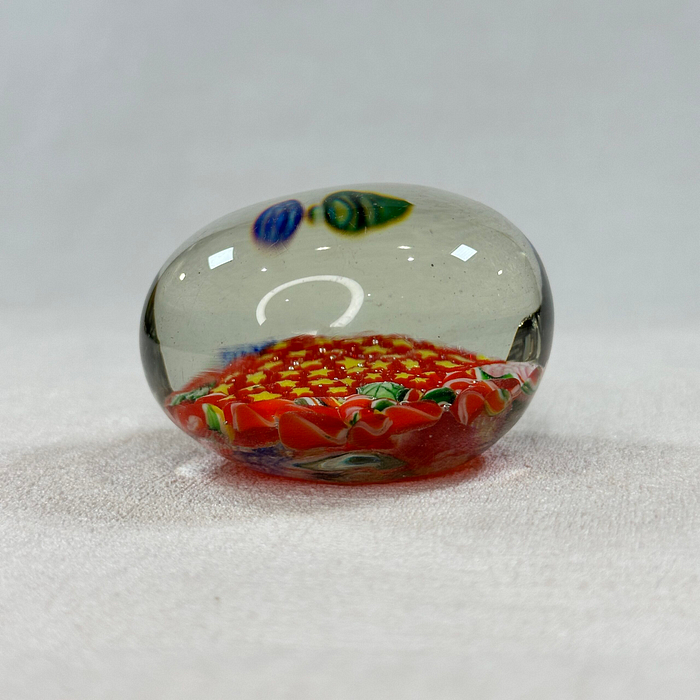 Vintage Murano Millefiori Paperweight 1960s Floral Italy