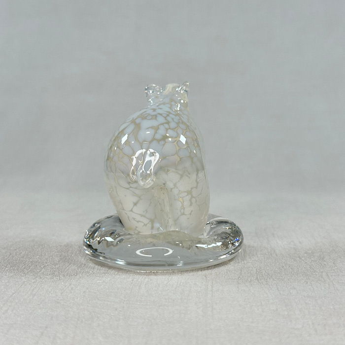 Vintage Swedish Glass Polar Bear Figurine Handblown Art Glass