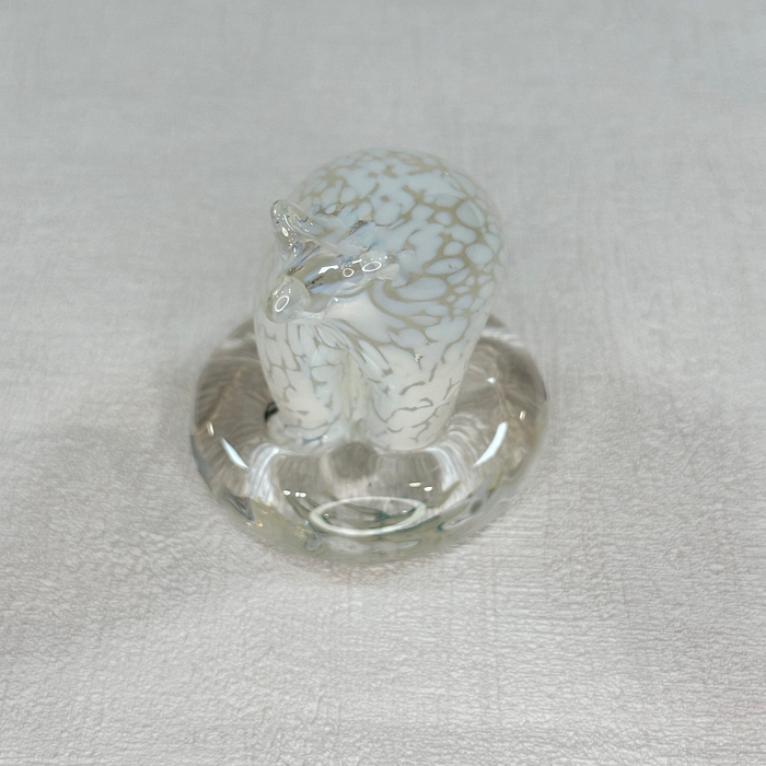 Vintage Swedish Glass Polar Bear Figurine Handblown Art Glass