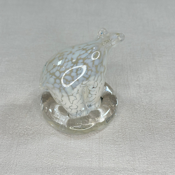 Vintage Swedish Glass Polar Bear Figurine Handblown Art Glass