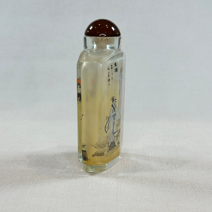 Vintage Inside Painted Glass Snuff Bottle Chinese Landscape Emil 2005