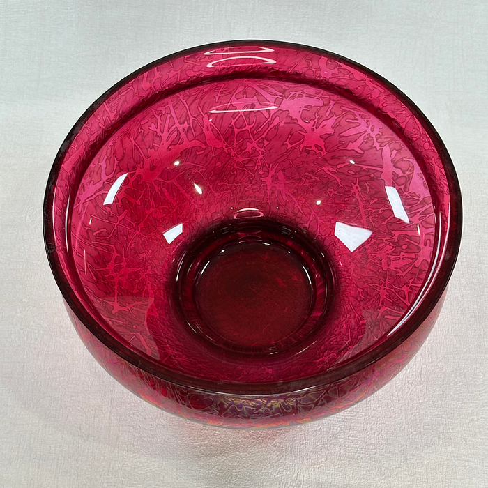 Vintage Royal Brierley Iridescent Glass Bowl Michael Harris 1980s