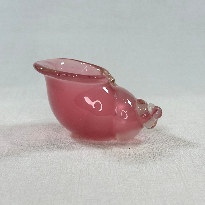 Vintage Murano Glass Conch Shell Bowl Pink Sommerso Seguso 1950s