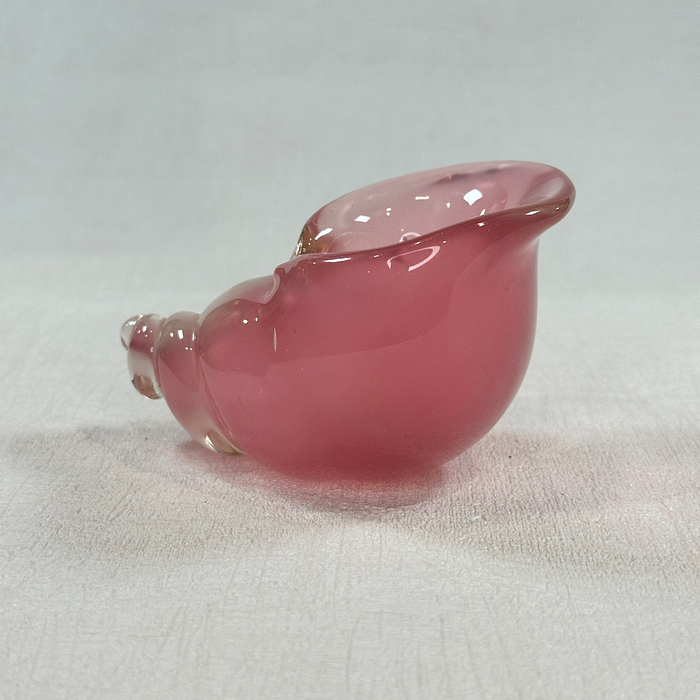 Vintage Murano Glass Conch Shell Bowl Pink Sommerso Seguso 1950s