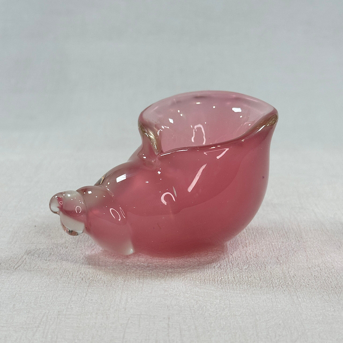 Vintage Murano Glass Conch Shell Bowl Pink Sommerso Seguso 1950s