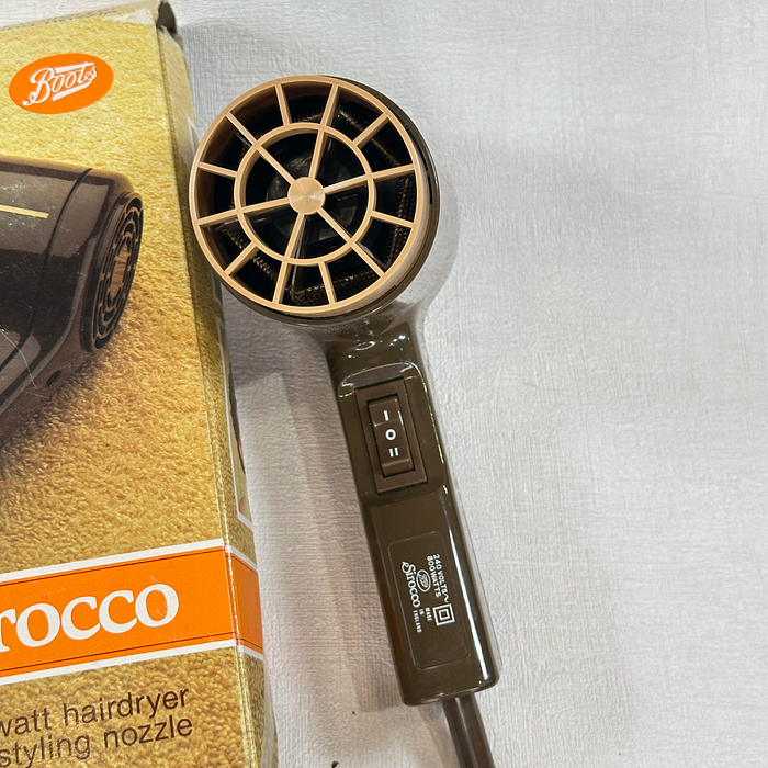 Vintage Boots Sirocco Hairdryer Compact 800W Boxed 1970s Retro