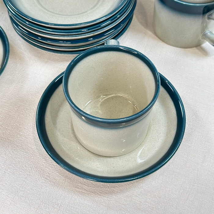 Wedgwood Blue Pacific Cup & Saucer Set x1 1970s Ombre Stoneware