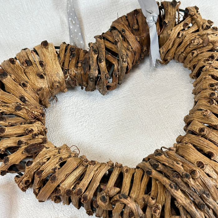 Pair Rustic Heart Wall Hangings | Willow & Wicker | Natural Home Decor