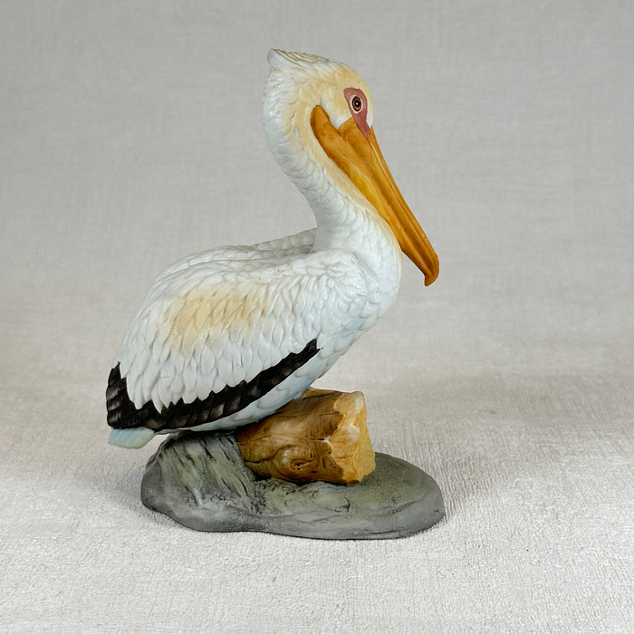 White Pelican Figurine | Porcelain Bird Ornament | Coastal Decor | 15cm