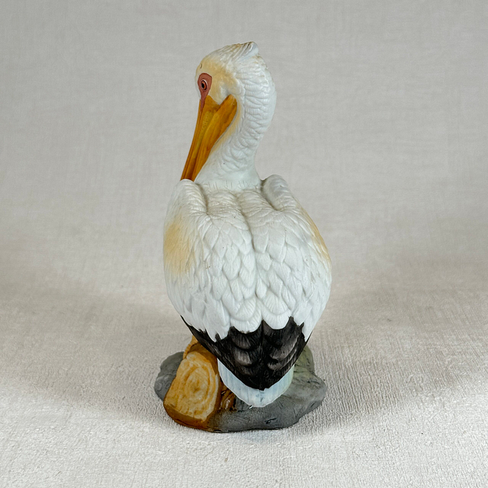 White Pelican Figurine | Porcelain Bird Ornament | Coastal Decor | 15cm