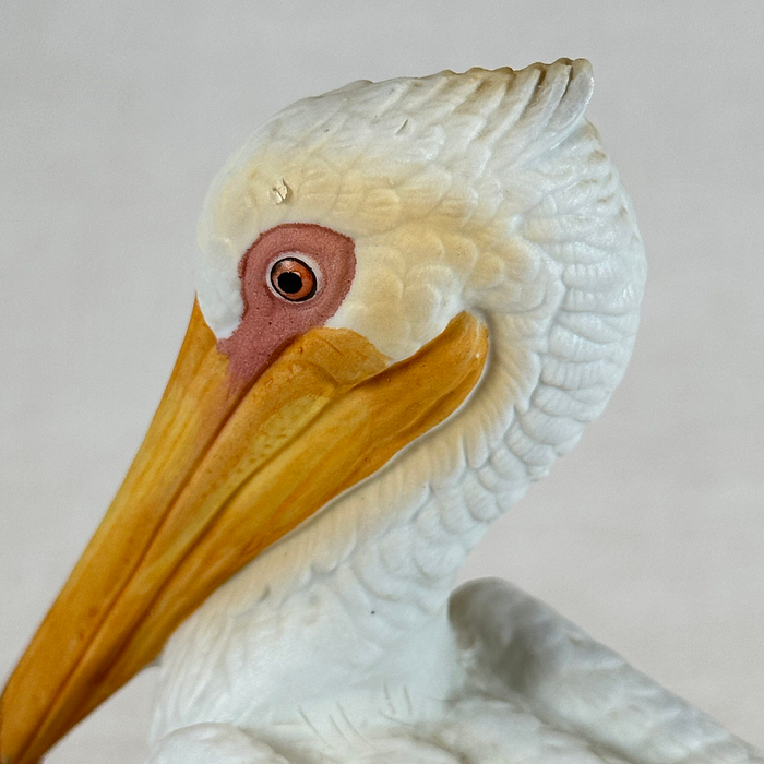 White Pelican Figurine | Porcelain Bird Ornament | Coastal Decor | 15cm