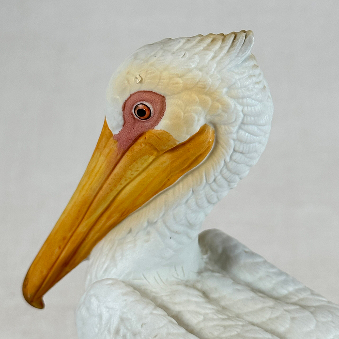 White Pelican Figurine | Porcelain Bird Ornament | Coastal Decor | 15cm