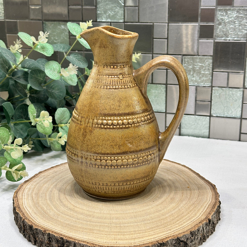 Vintage Digoin Stoneware Pitcher - French Rustic Farmhouse Jug