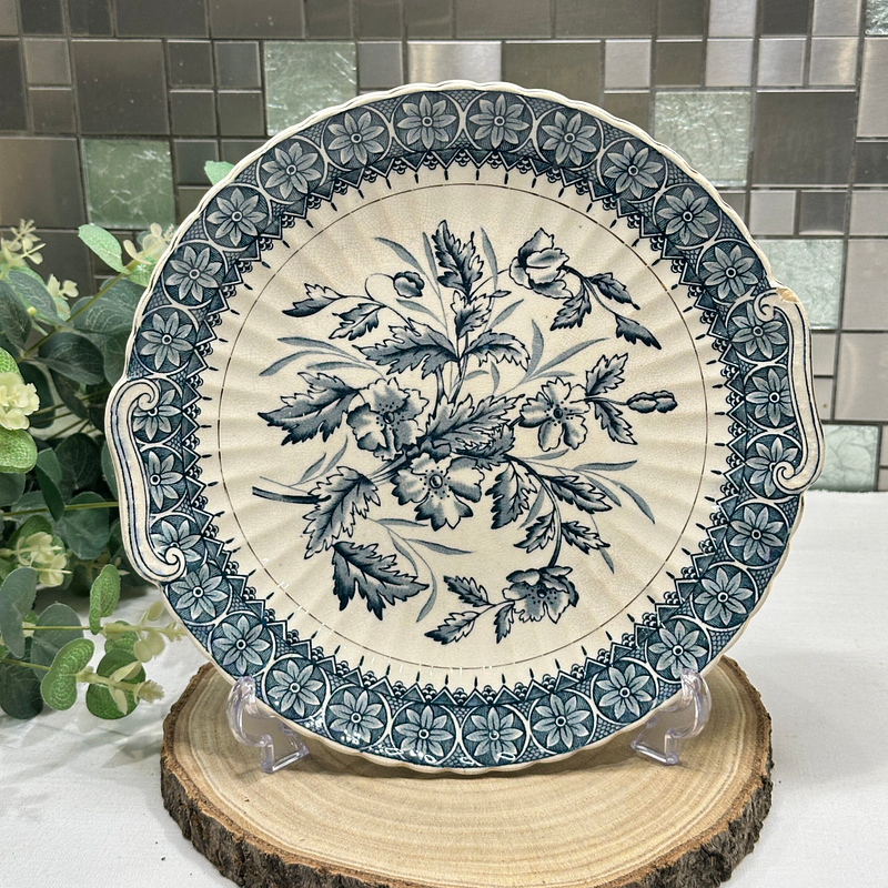 Antique Blue & White Transferware Platter - 19th Century Serving Dish