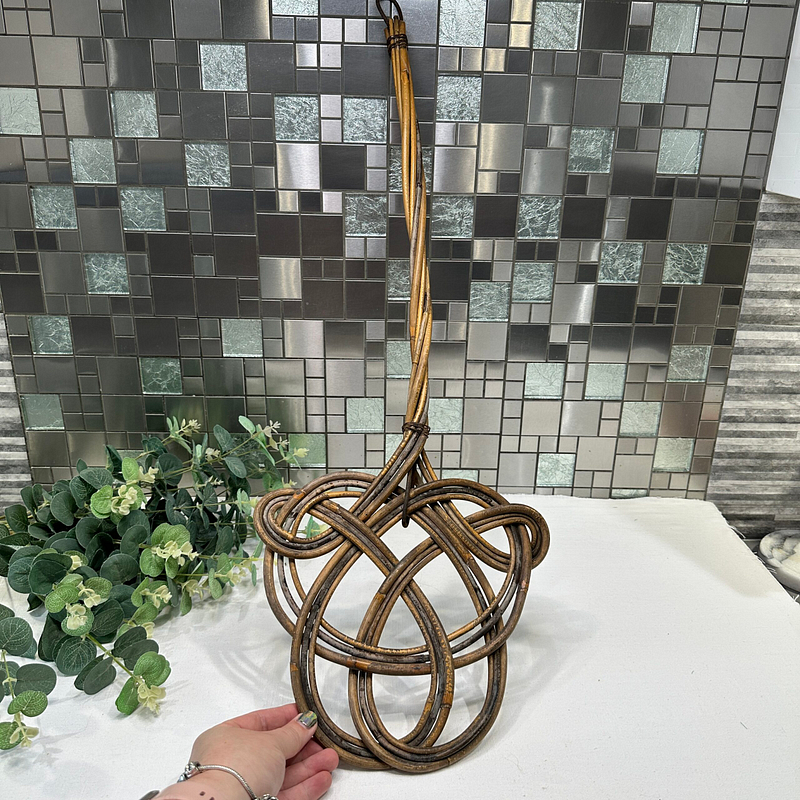 Antique Wicker Carpet Beater Rattan Rug Swatter Vintage Farmhouse Decor