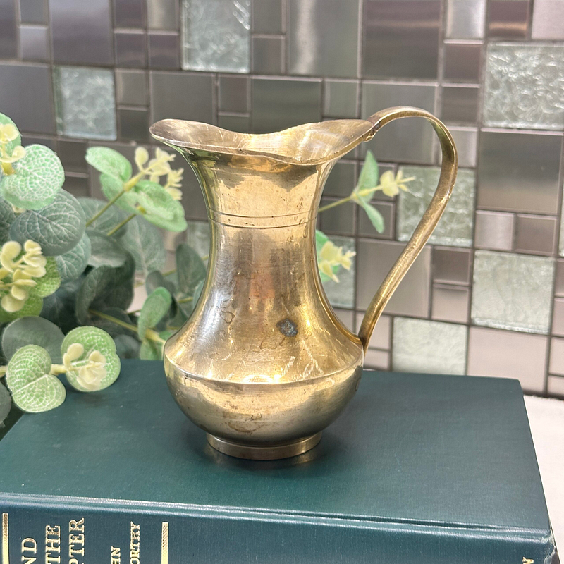 Vintage Brass Pitcher Small Jug Made in India Decorative Vase