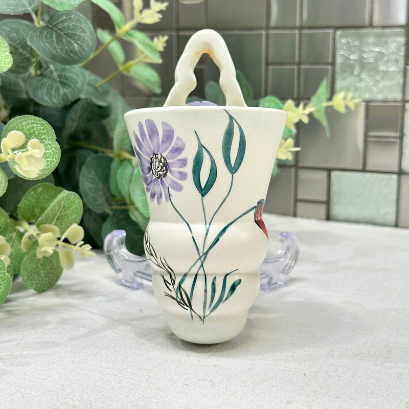 Radford Pottery Wall Pocket Vase Floral Hand Painted Vintage